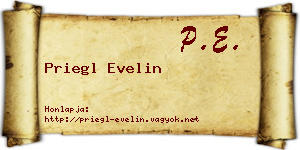 Priegl Evelin névjegykártya